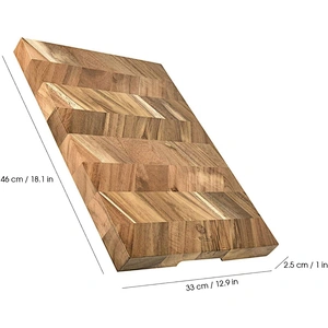 herringbone acacia wood cutting board set chopping board with clean brush