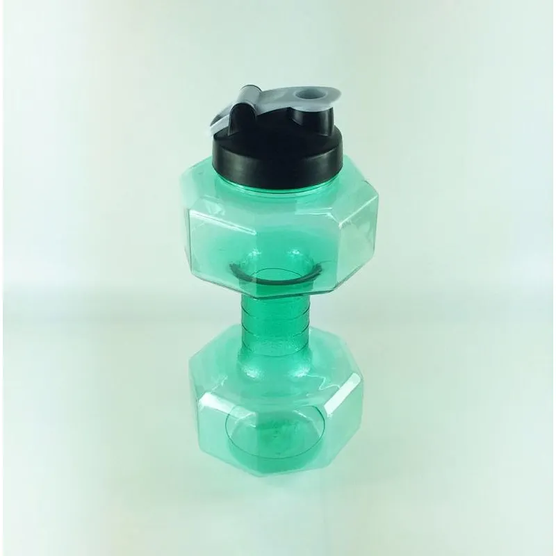 New Products Acceptable Outdoor 2.6l Dumbbell Shape Gym Fitness Plastic Sport Water Bottle