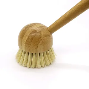 Hot Sale Bamboo Cleaning Brush Scrubbers with Natural Environmental Bamboo Handle for Dishes, Pots, Pans, Vegetables