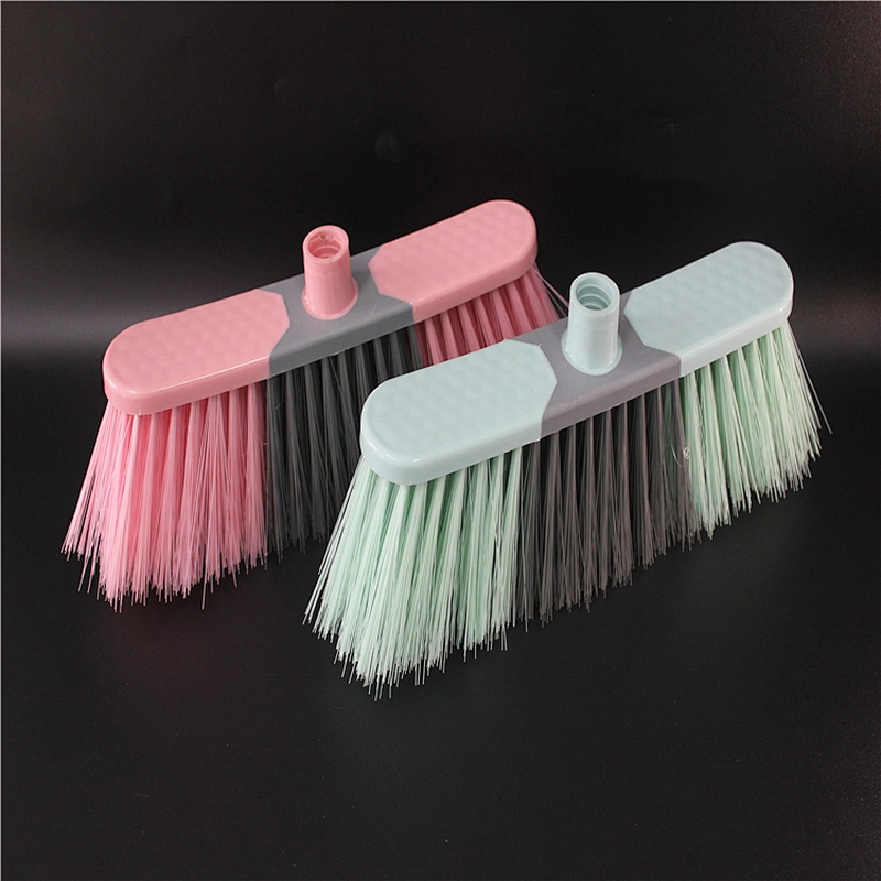 China factory premium quality plastic broom for home cleaning light green pink