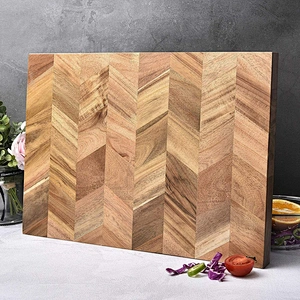 herringbone acacia wood cutting board set chopping board with clean brush