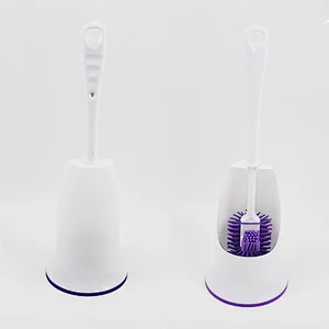 Best Selling Cheap Price Plastic Cleaning Bathroom Silicone Toilet Brush With Bowl
