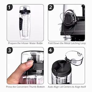 1000ml BPA Free Fruit Infuser Tritan Plastic water bottle
