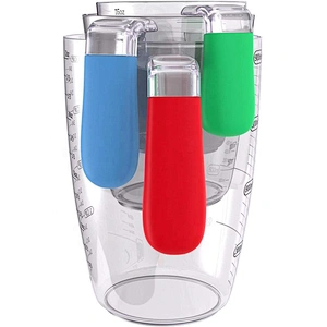 Durable heavy duty  3-piece plastic measuring cups set 8OZ;16OZ,32OZ