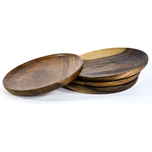 round acacia wood server  tray 6inch