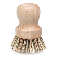 Natural Fiber Bristle Pot Brush Comfortable Beechwood Handle bamboo clean brush