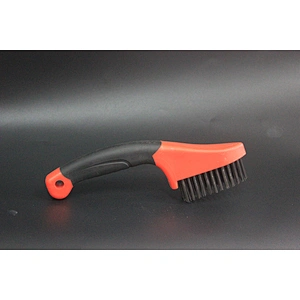 Wire Brush  Heavy Duty Crimped Scratch Brush  TPR handle