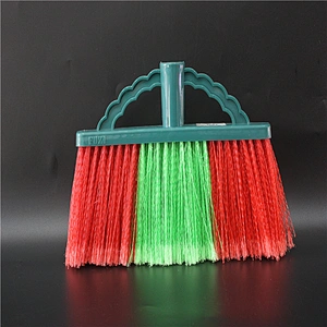 Bristle cleaning supplies Plastic material house cleaning new design broom brush red gray green