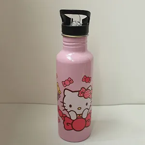 750ML Wholesale fair trade custom logo cartoon kids warm sports metal aluminum hockey hot and cold sublimation water bottle