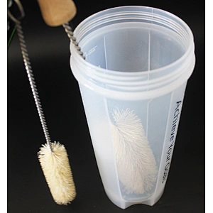 bamboo bottle cleaning brush sisal fiber for 3CM mouth wide tampico
