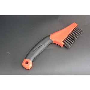 Wire Brush  Heavy Duty Crimped Scratch Brush  TPR handle