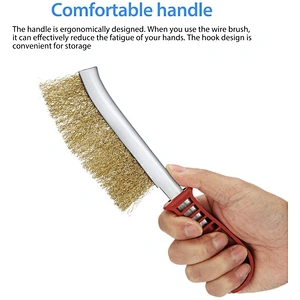 Wire Brush Heavy Duty Crimped Scratch Brush Brass Stainless Steel