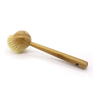 Hot Sale Bamboo Cleaning Brush Scrubbers with Natural Environmental Bamboo Handle for Dishes, Pots, Pans, Vegetables