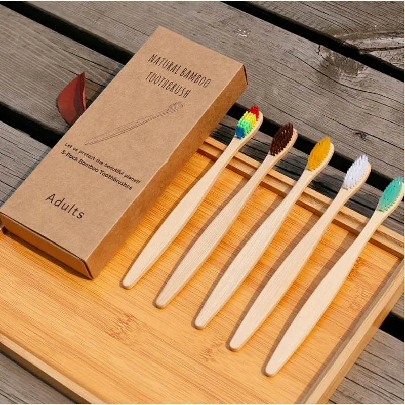 Adults Bamboo Tooth Brush 5pcs Craft box pack
