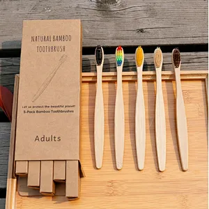 Adults Bamboo Tooth Brush 5pcs Craft box pack