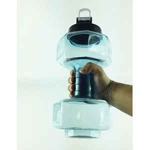 New Products Acceptable Outdoor 2.6l Dumbbell Shape Gym Fitness Plastic Sport Water Bottle