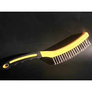 Wire Brush Set Heavy Duty Crimped Scratch Brush Brass Stainless Steel TPR handle