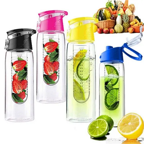 Wholesale Custom 700ml 27oz BPA FREE Tritan Plastic Fruit Infuser Protein Shaker