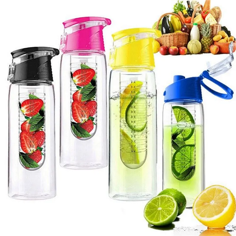 Wholesale Custom 700ml 27oz BPA FREE Tritan Plastic Fruit Infuser Protein Shaker