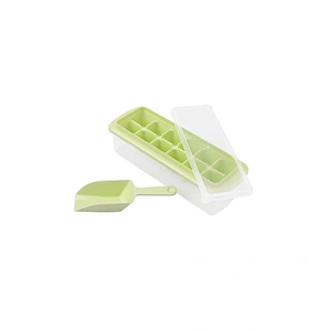 Ice Cube Tray Storage Box With Spill Resistant Lid, Ice Scoop - 12  33 77 Ice Cubes