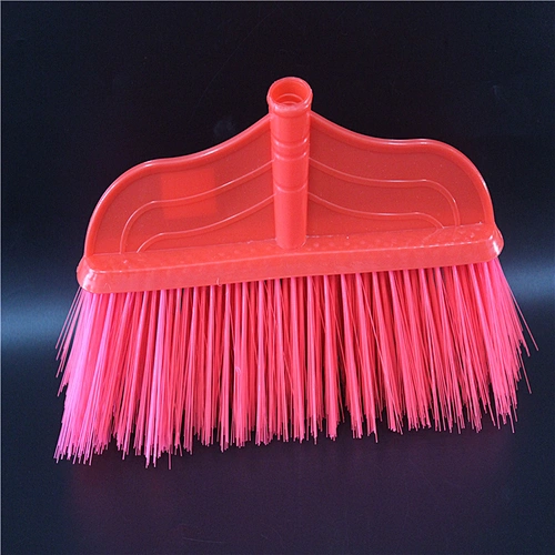 Floor cleaning plastic head brush/broom with wooden broom handle