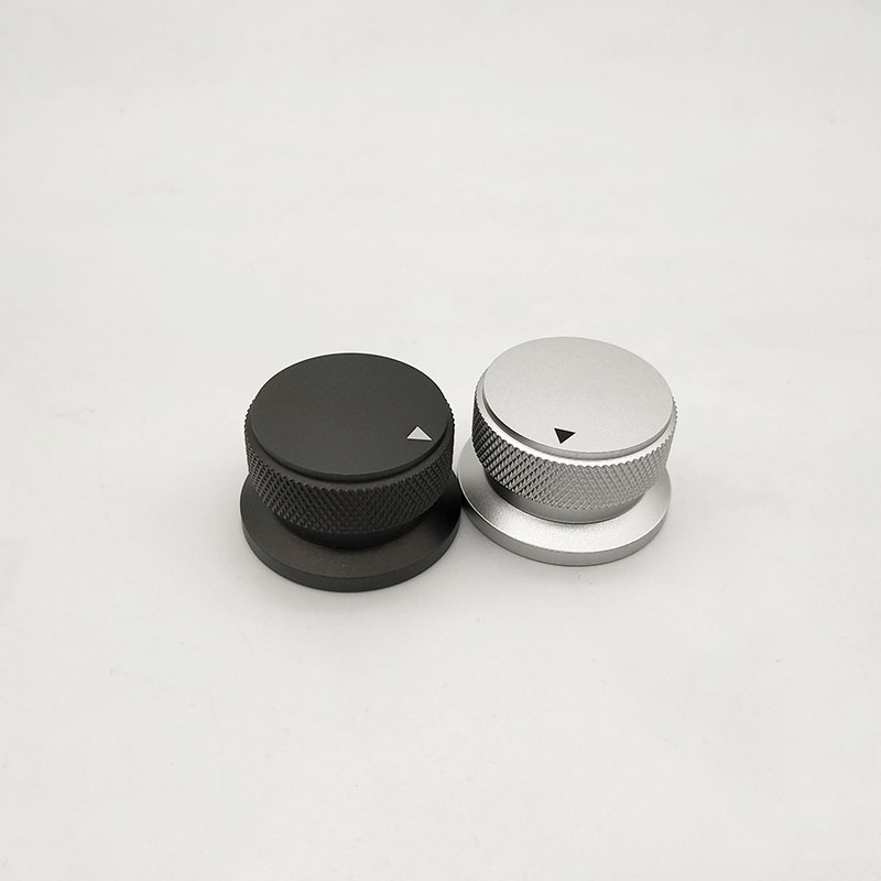 black aluminum knob