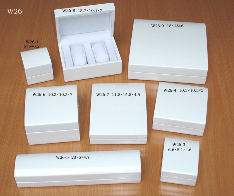 White jewellery box series in wooden