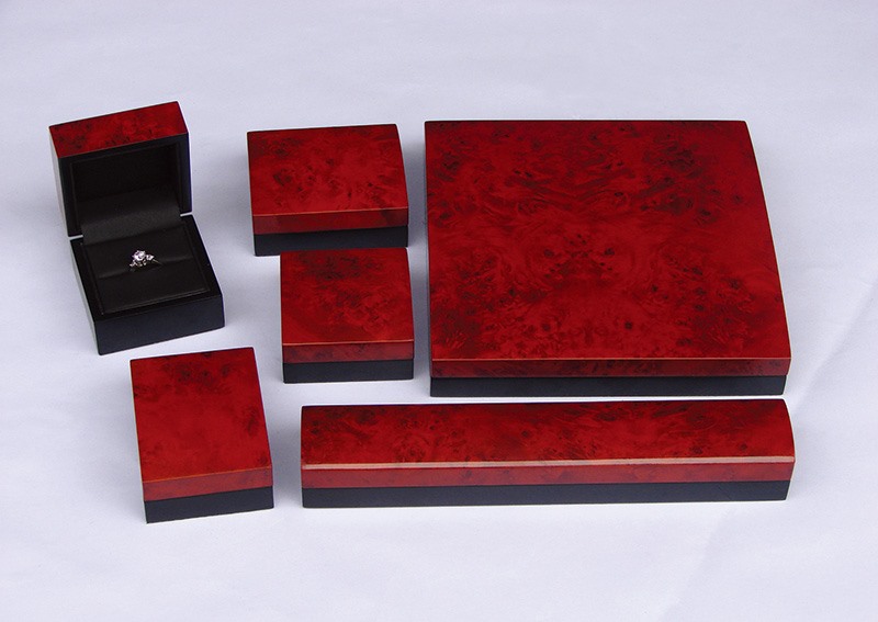 Red wooden box for jewellery