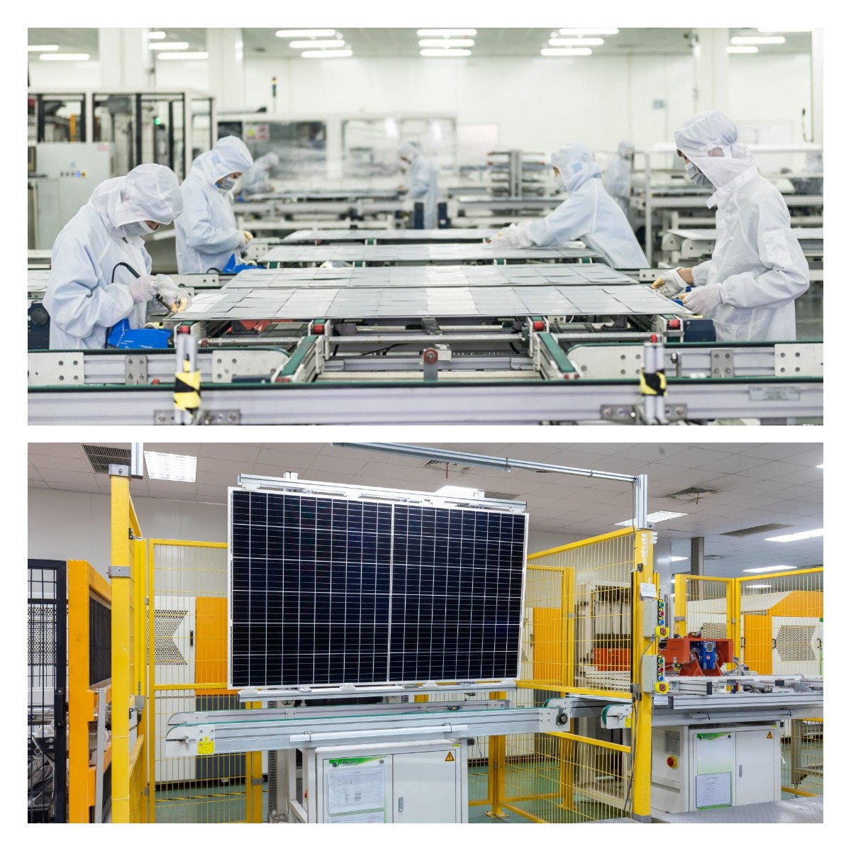 paneles solares de medio corte línea de producción
