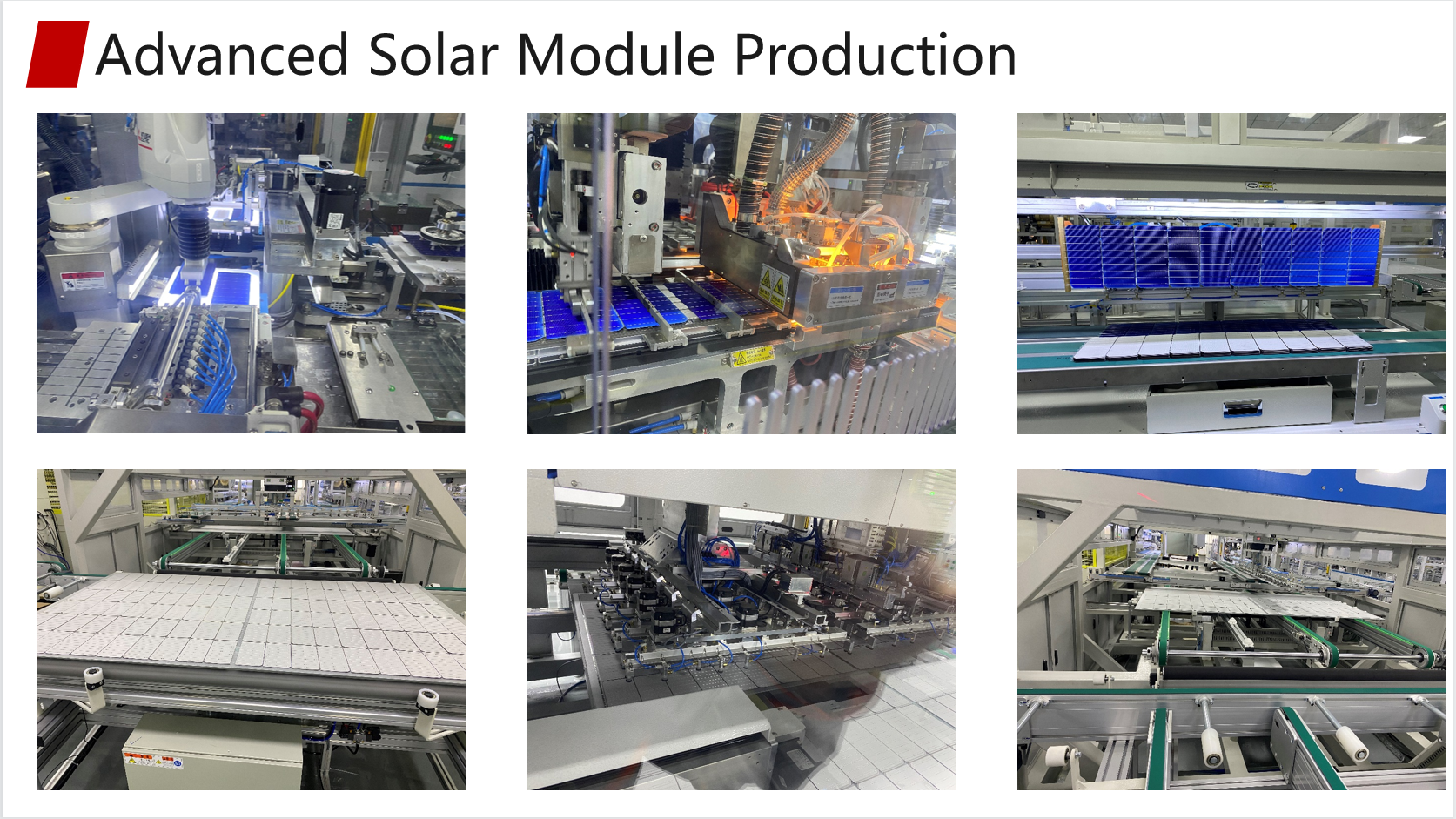 Advanced solar panel production line