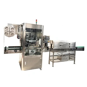 e liquid packaging Double Heads Automatic Pet Glass Bottle Can Shrink Sleeve Labeling Machine Sleeve Labeler with Steam Tunnel bottling equipment prices