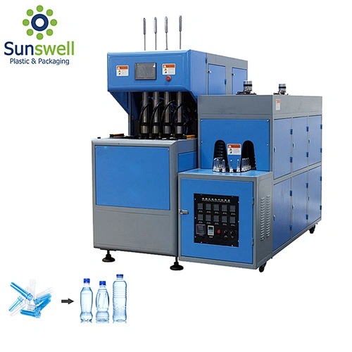 2 Cavity Semi Auto Pet Blow Moulding Machine Bottle Making Machine price with 1 year warranty