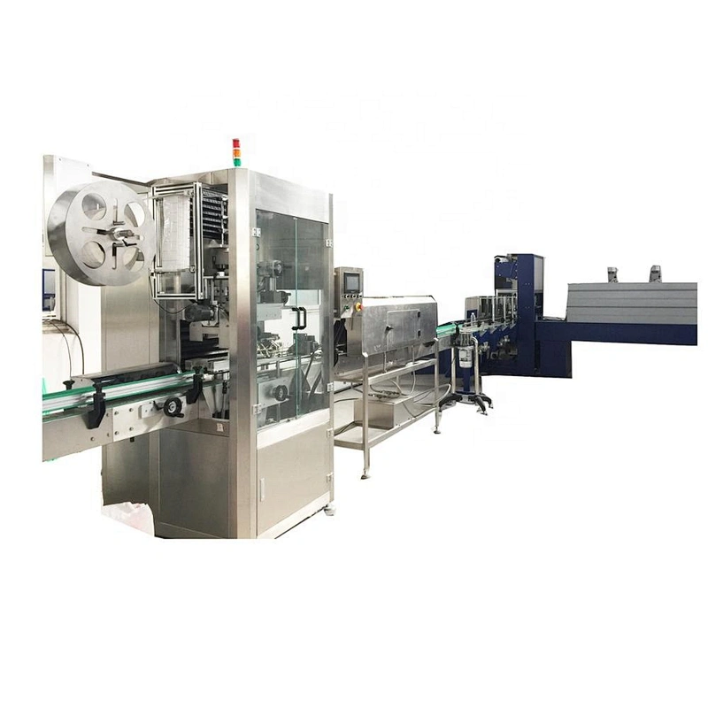e liquid packaging Double Heads Automatic Pet Glass Bottle Can Shrink Sleeve Labeling Machine Sleeve Labeler with Steam Tunnel bottling equipment prices
