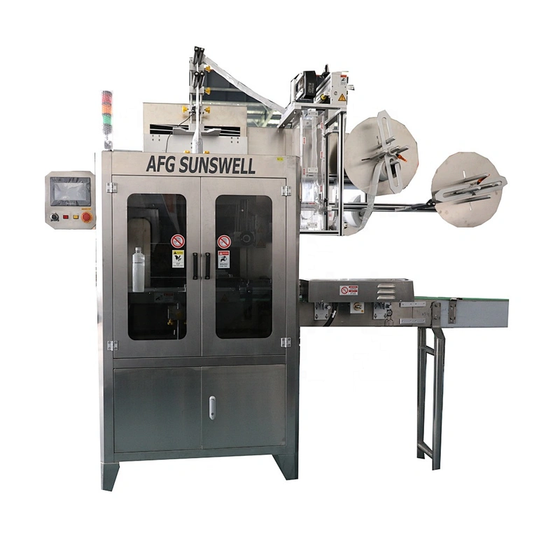 Drinking Water Beverage Plastic PET Bottle High Speed Full Auto with Electric Oven Sleeve Shrink Label Applicator Labeling Machine liquid packing machine liquid packing machine