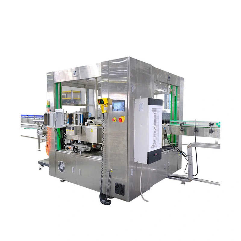 PET Plastic Glass bottle Sunswell Factory Price Automatic Beverage Shrink Sleeve Label Labeling Machine for PET Glass Round Bottle bottling plant sale