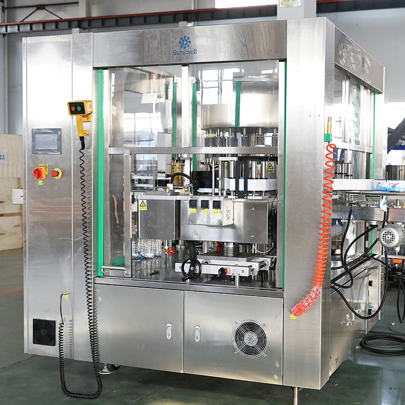 PET Plastic Glass bottle Sunswell Factory Price Automatic Beverage Shrink Sleeve Label Labeling Machine for PET Glass Round Bottle bottling plant sale