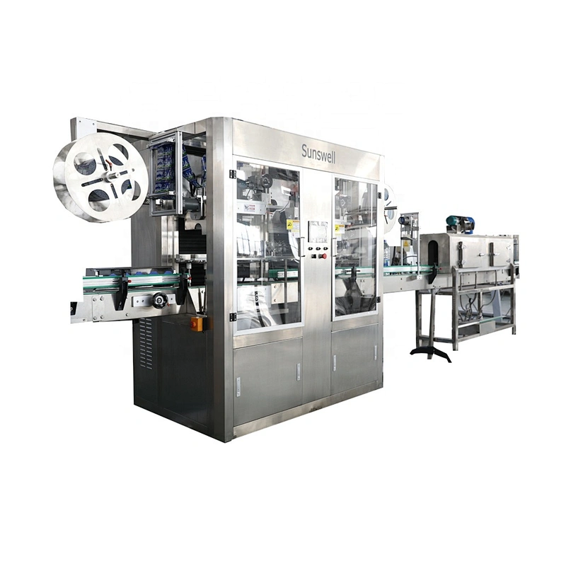Drinking Water Beverage Plastic PET Bottle Good Price Automatic PVC Label Shrink Sleeve Labeling Machine for Bottles with Steam Tunnel liquid packing machine liquid packing machine
