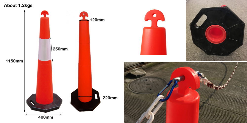 Cone Post With Rubber Base