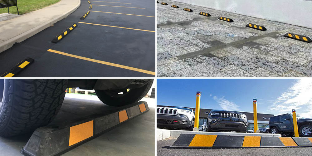 Road Parking Lot Wheel Stops