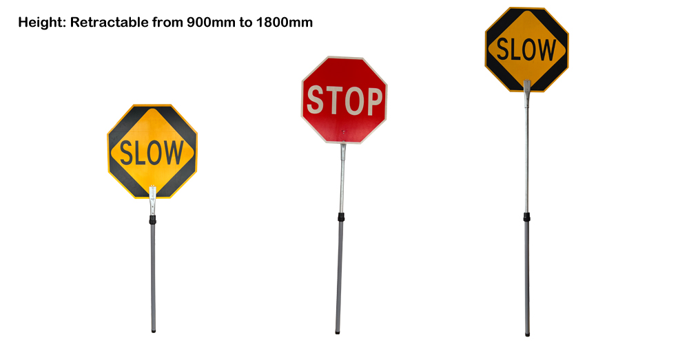 Hand Held Stop Slow Sign