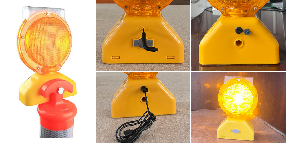 Safety Barricade Solar Warning Lamp