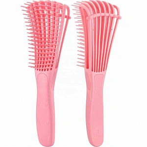 Wholesale Custom Logo Products Eight Rows Detangling Massage Detangle Hair Brush For Curly