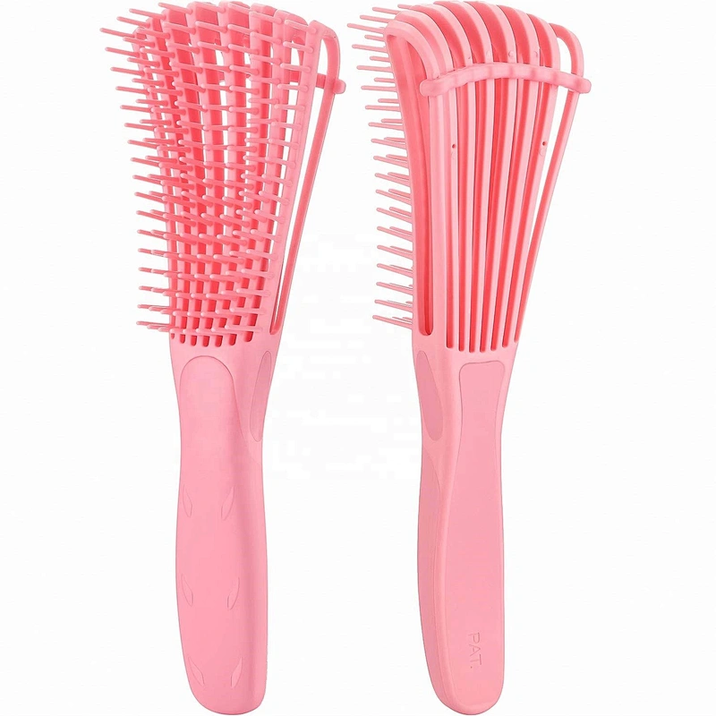 Wholesale Custom Logo Products Eight Rows Detangling Massage Detangle Hair Brush For Curly