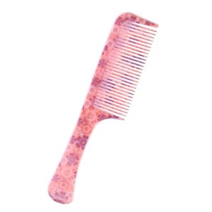 Xinlinda brand professional styling china made flower girlish pink color printed plastic hair comb