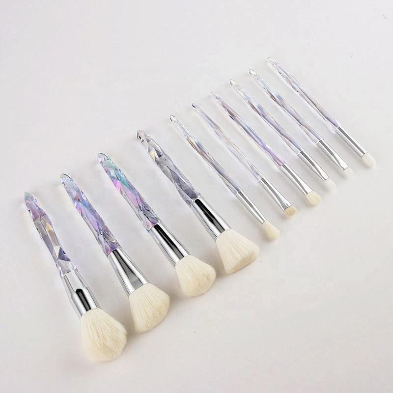 Custom Logo Gift Box Makeup Brushes 10Pcs Rainbow Face Eye Make Up Brush Kit