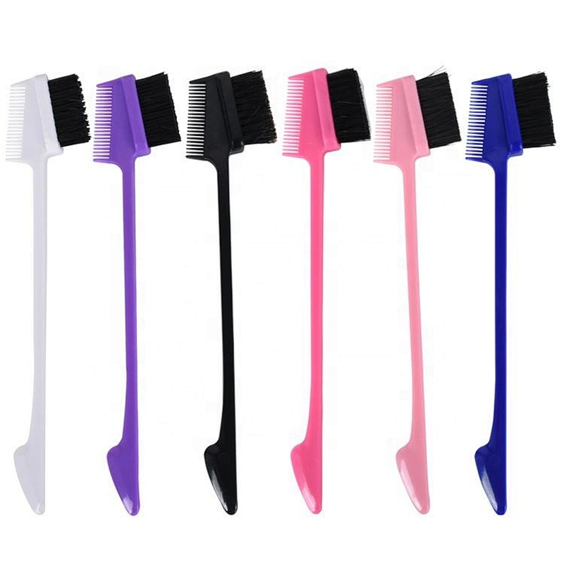 Cheap Salon Home Use Multi Colors Plastic Nylon For Eyebrow Tail Comb Edge Brush
