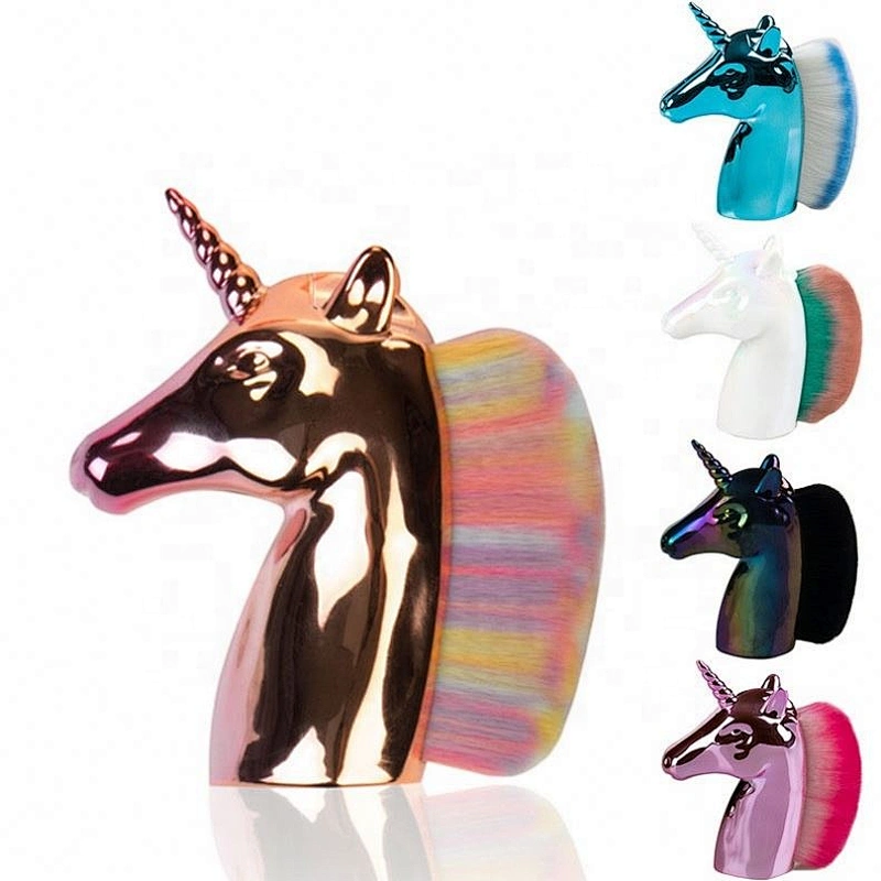 2019 New Fashion Rose Gold Colorful Scatter Brush Horse Head Manicure Makeup Tools