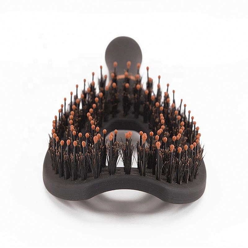 New Design Private Label Plastic Vent Hair Brush Curved For Detangling Boar Bristle