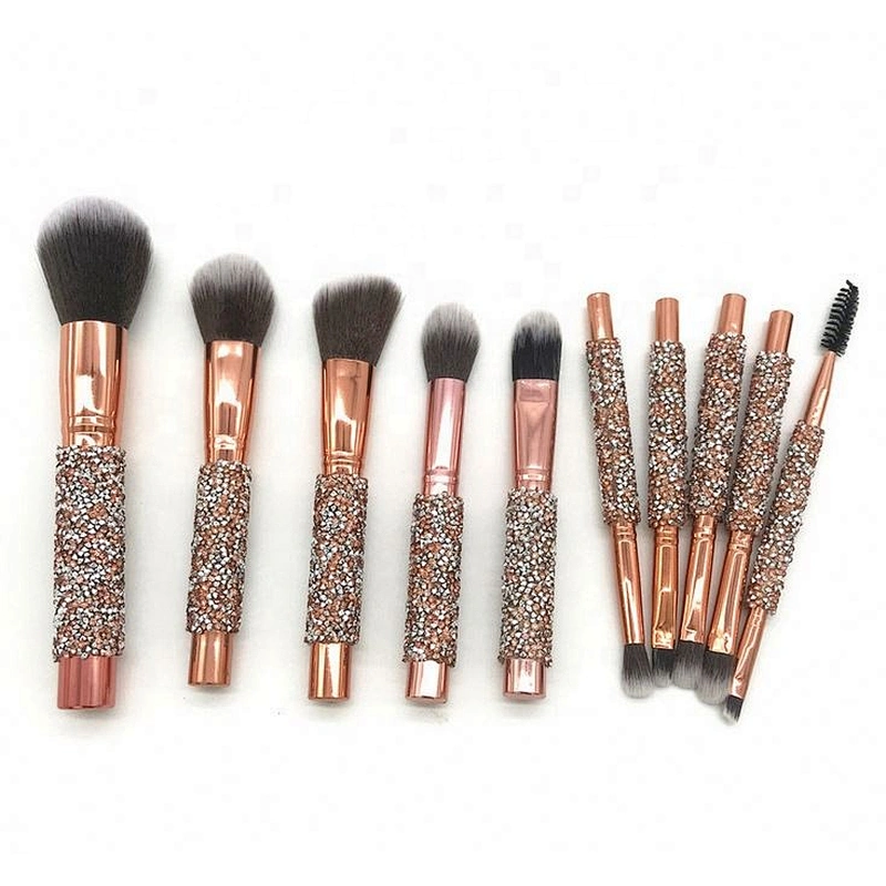 Custom Personalized Handmade 10 Pieces Diamond Handle Makeup Brush
