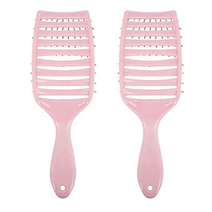 plastic wide curved vent hair brush, arc shape cheap personalized hair brush